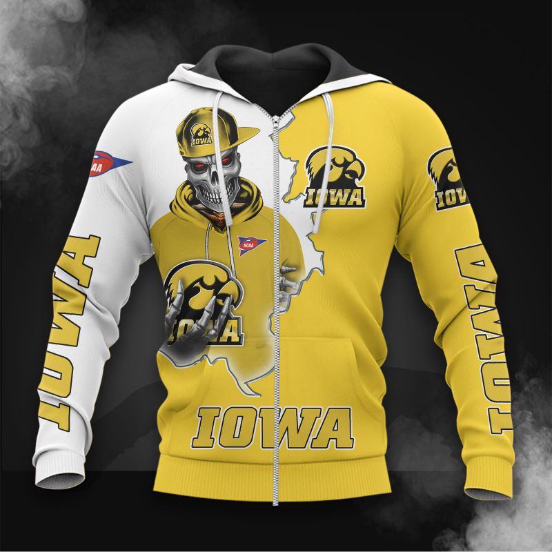 Iowa Hawkeyes Skull Hoodies 0